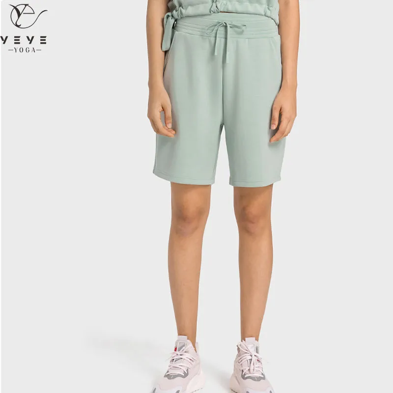 

Легкие хлопковые спортивные шорты на шнурке 7 дюймов для спортзала, удобные теннисные шорты с высокой талией для йоги и отдыха с карманами
