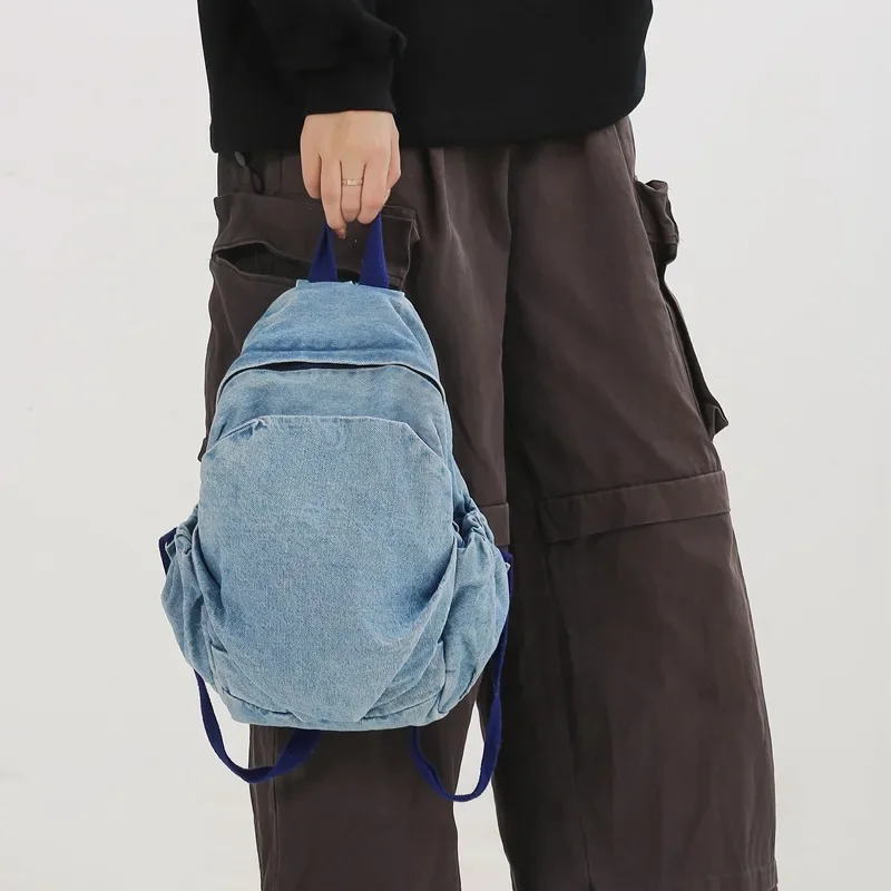 Маленький женский рюкзак школьный модные джинсовые рюкзаки для школы
