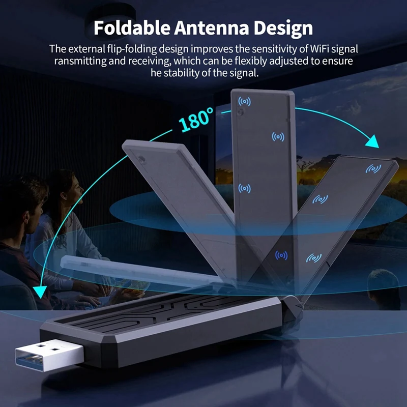 AX5400 Wi-Fi адаптер USB сетевая карта Wifi 6E трехдиапазонный ключ для ПК настольных
