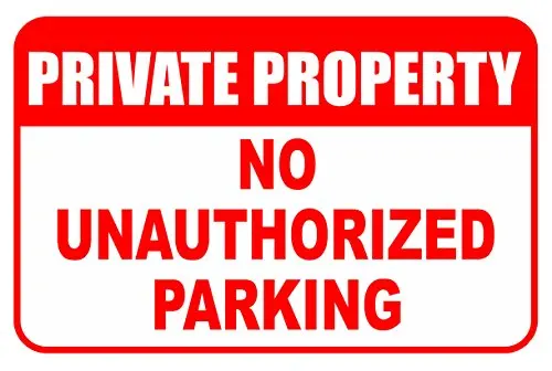 

Custom Kraze Private Property no Authorized Parking Tow Away Aluminum Sign Will NOT Rust Made in The USA