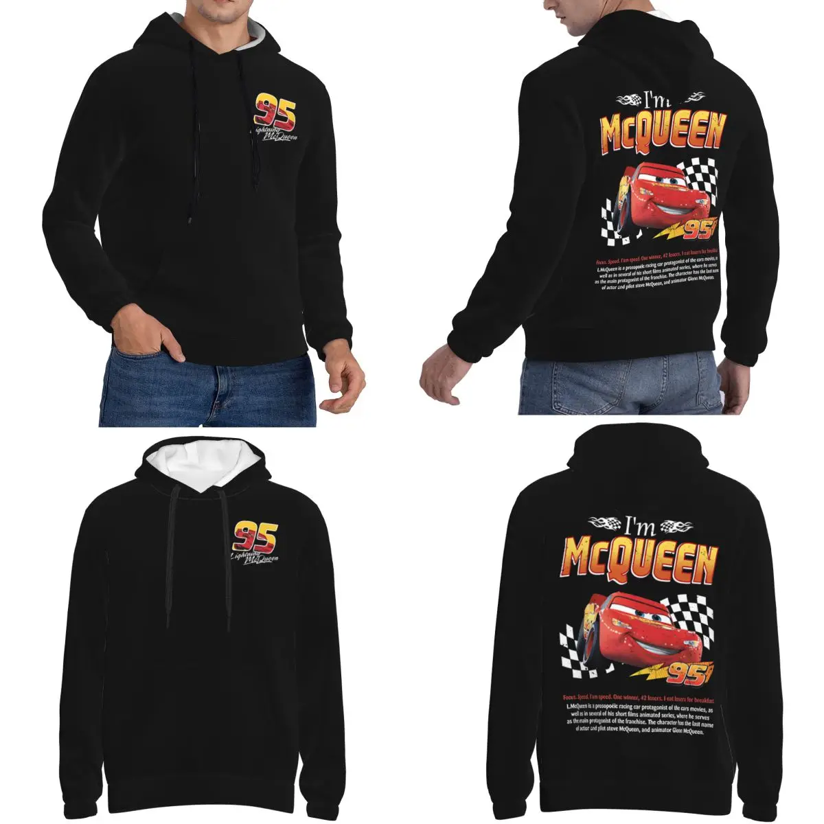 Толстовка с молнией Mcqueen and Sally 95 для мужчин и женщин пуловер толстовки длинными