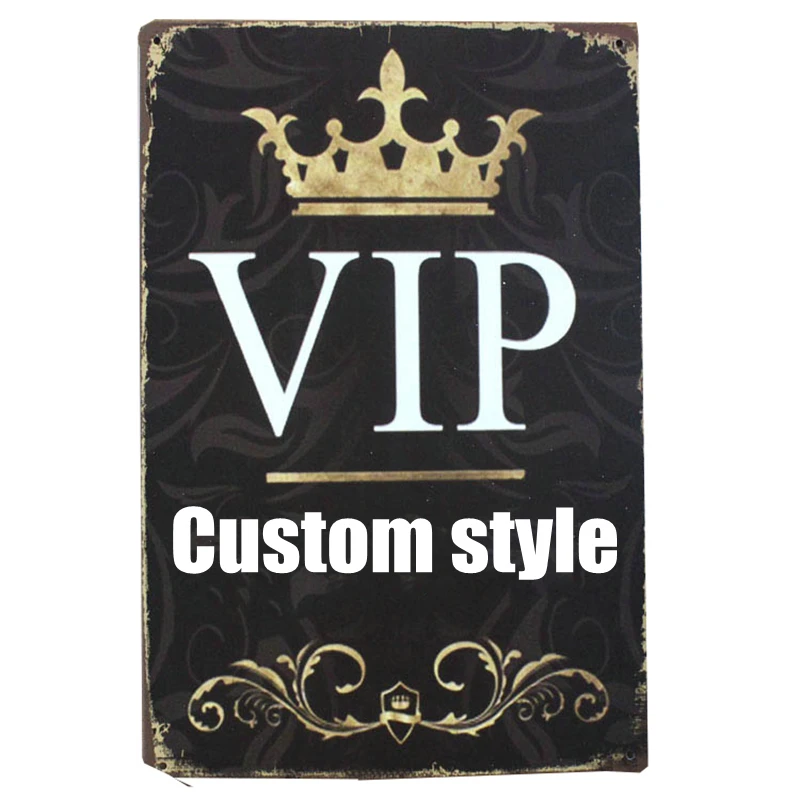 

Металлический знак VIP на заказ, винтажная Оловянная тарелка, паб, кафе, матовое ремесло, бар, настенная живопись, 30x20 см