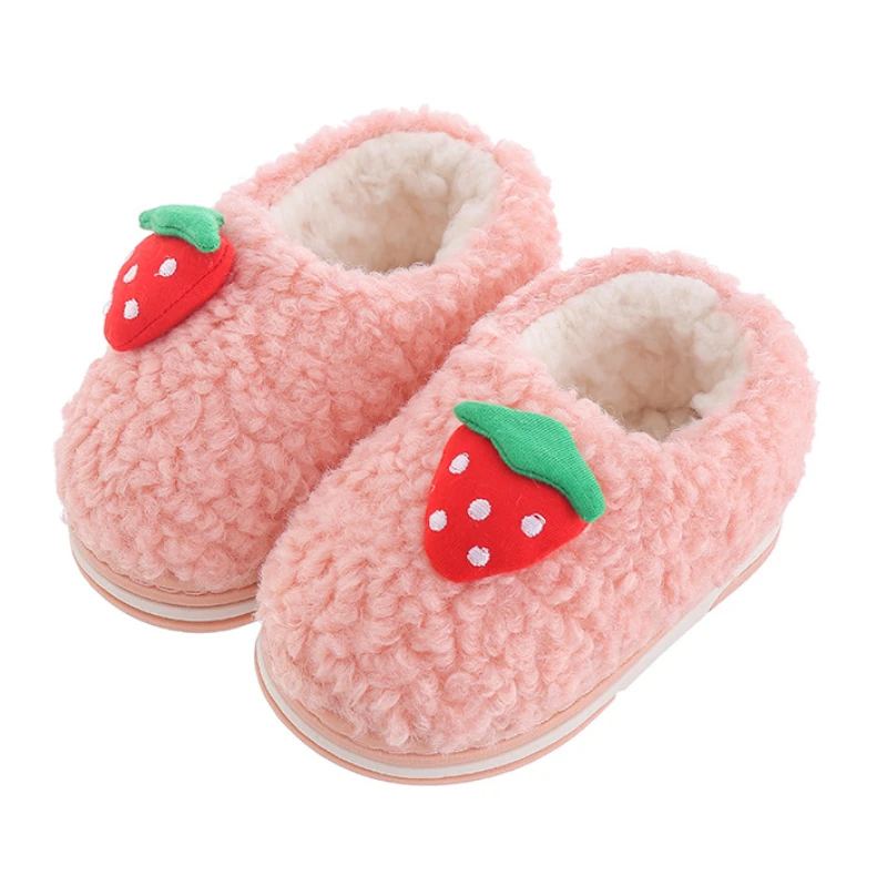 

Winter Kids Home Slippers Plush Warm Winter Boys Girls Cotton Shoes 1 2 3 Year Children Cartoon Furry Slides Soft Comfortable