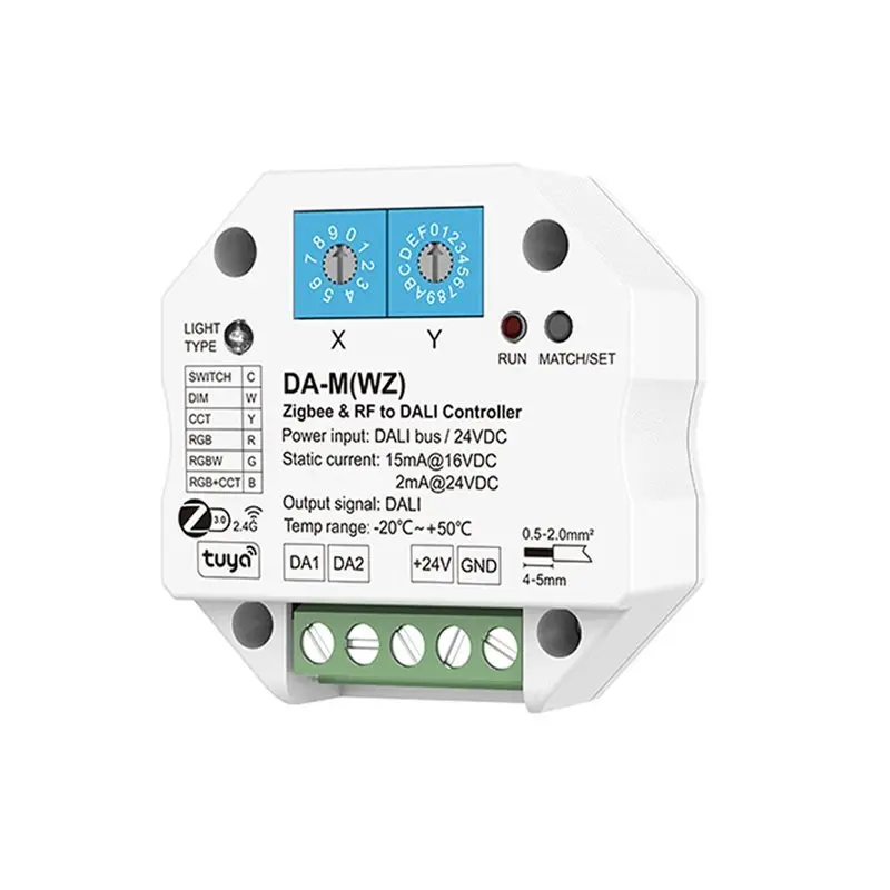 Фото AT41 Da-M(WZ) Tuya Zigbee& RF в DALI конвертер 6 в 1, управление через приложение/облачное хранилище/питание от шины DALI, управление RGB+ CCT RGBW 24В. №1