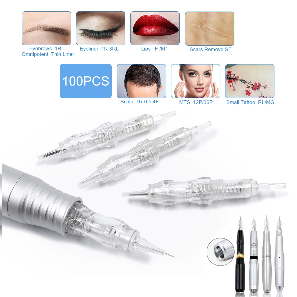 Disposable Tattoo Needles 1R 3R 5R 5F 7F Sterilized Microblading Permanent Makeup Cartridge Needles Eyebrow Lips