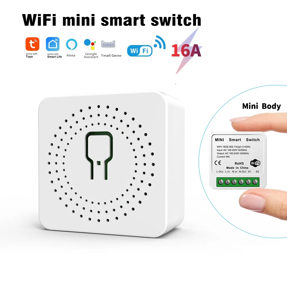 Купи 16A WiFi Tuya Smart Switch DIY Light Switches APP Remote 2 Way Control Smart Home with Alexa Domotica Google Home Smart Life за 297 рублей в магазине AliExpress