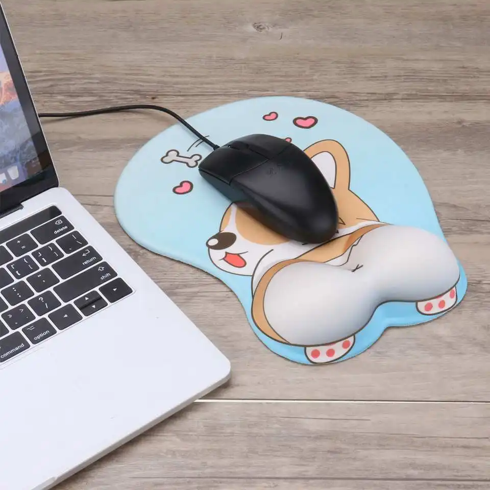 Lovely Corgi Non Slip Silica Gel Wrist Rest Mouse Pad Wrist Support Computer Ergonomic Mouse Mat Comfortable Lovely Corgi Non S