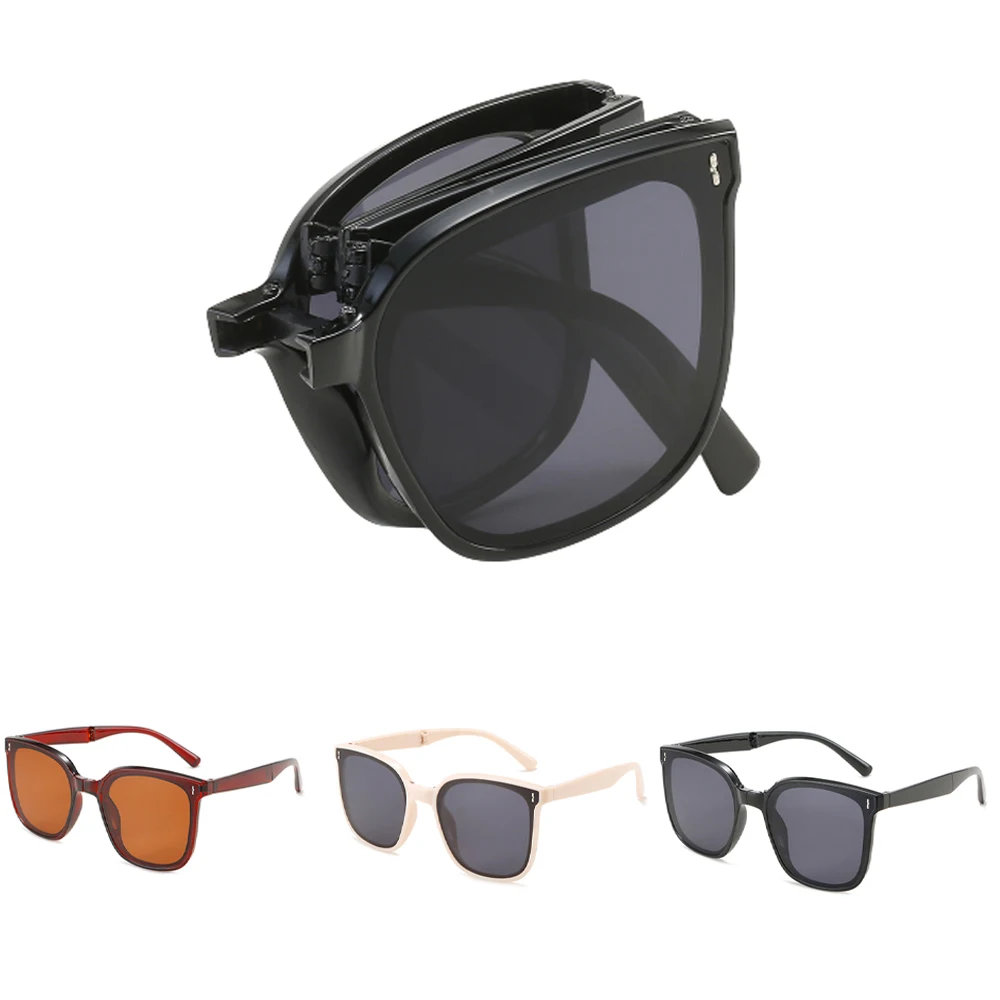 

Portable Folded Sunglasses Anti-UV Sun Glasses Eyeglasses Unisex Small Frame Round Driving Goggles Retro Outdoor Eyewear UV400