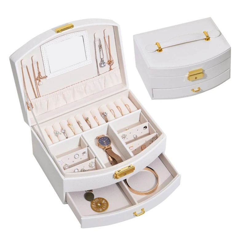

2 Layer Jewelry Storage Box Organizer for Earrings Portable Travel Jewelry case