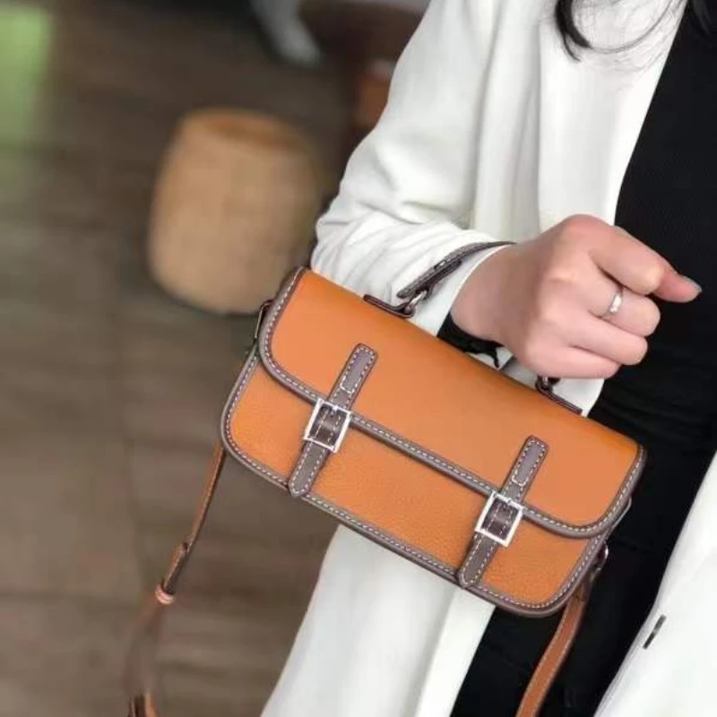 

GENUINE LEATHER Vintager Women's Bag Shoulder Messenger Handbag Postman Bag Designer Bags Luxury