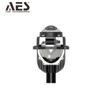 aes 2pcs 1 8inch 2inch 2 5inch motorcycle car mini bi led projector lens 6000k universal blue glass with decoration shroud