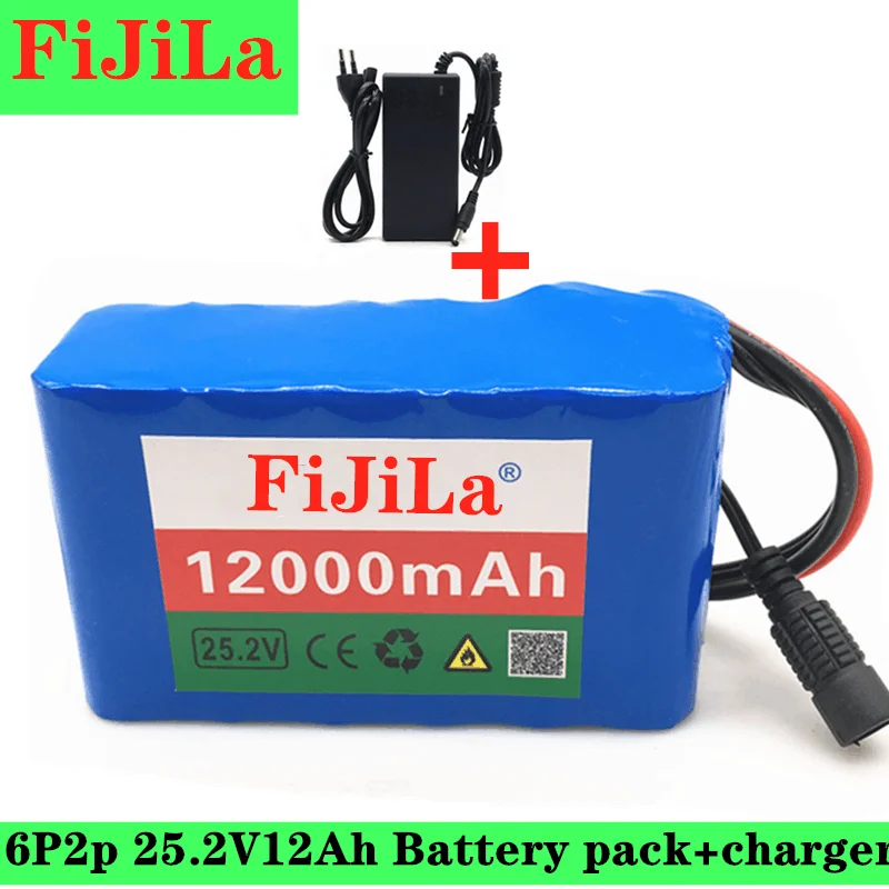 

6s2p 24V 12.0Ah 18650 Lithium-ion Battery Pack 25.2v 12000mAh Electric Bicycle Moped With BMS + Charger