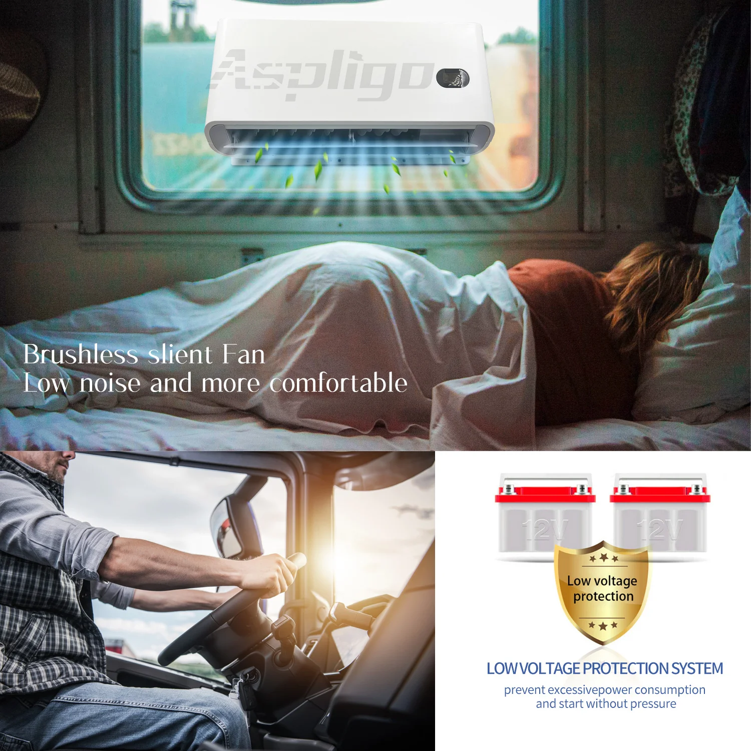 Aspligo 10500BTU 12В электростоянка для грузовика Кондиционер переменного тока