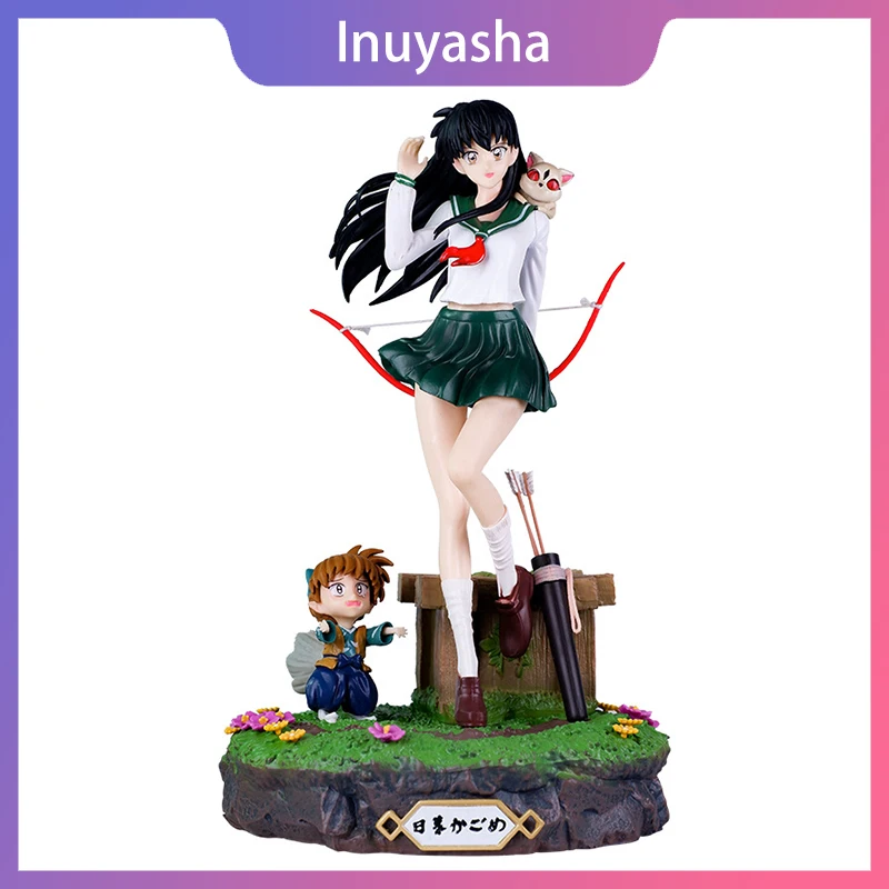 

28cm Inuyasha Gk Higurashi Kagome Shippo Action Figure Model Toy Sesshomaru Figurine Beautiful Girl Second Dimension Statue Gift