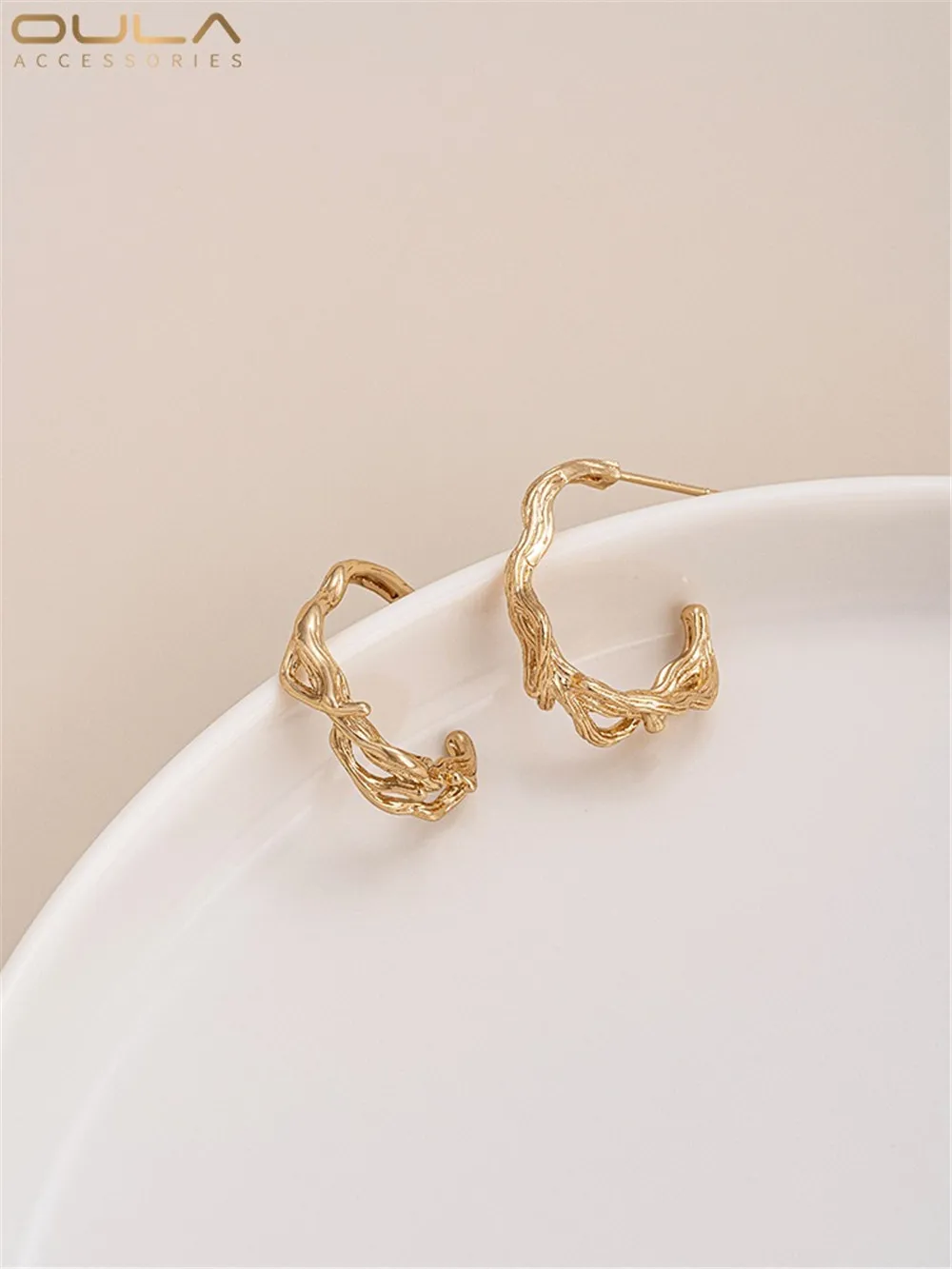 14 К сумка из настоящего золота модные индивидуальные креативные серьги C серебра