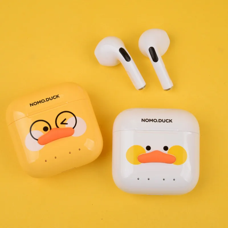 

New Cute Duck Wireless Bluetooth Headphones TWS Mini HIFI 3D Wired Headset Stereo In-Ear Sports Gaming Earphones with Microphone