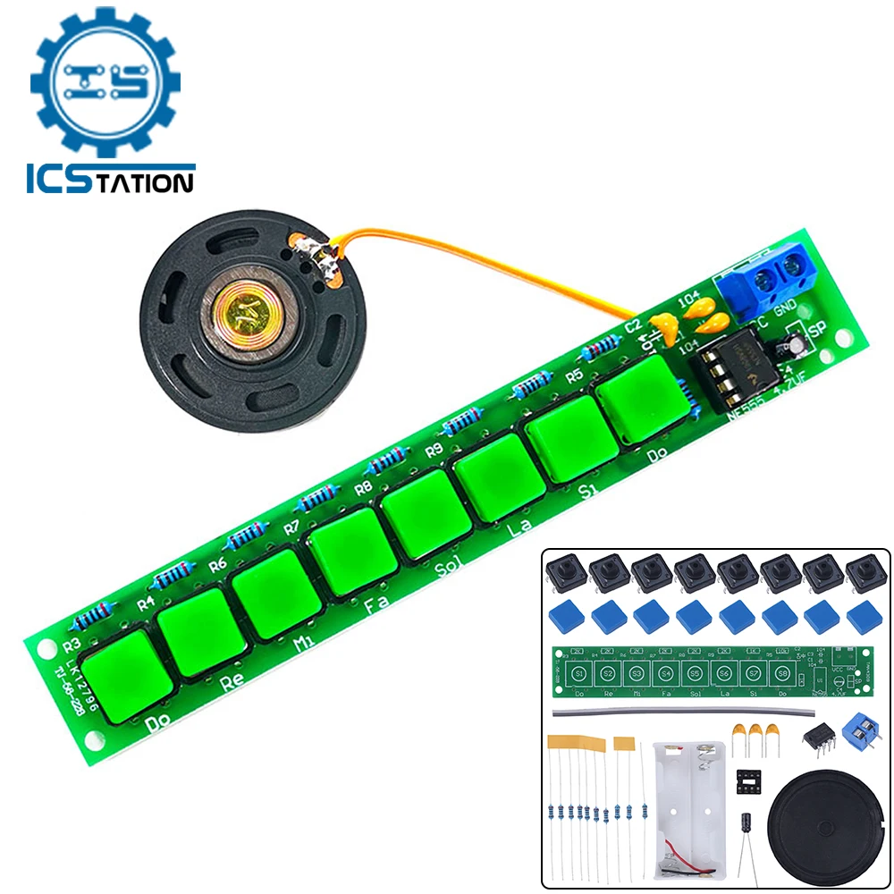

DIY Music Electronic Kit NE555 Organ Music Playing Module Component Soldering Project Practice Suite Analog Circuit Board
