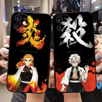 japanese anime demon slayer element phone case iphone 13 12 mini 11 pro max 7 8 plus x xr max black soft tpu case