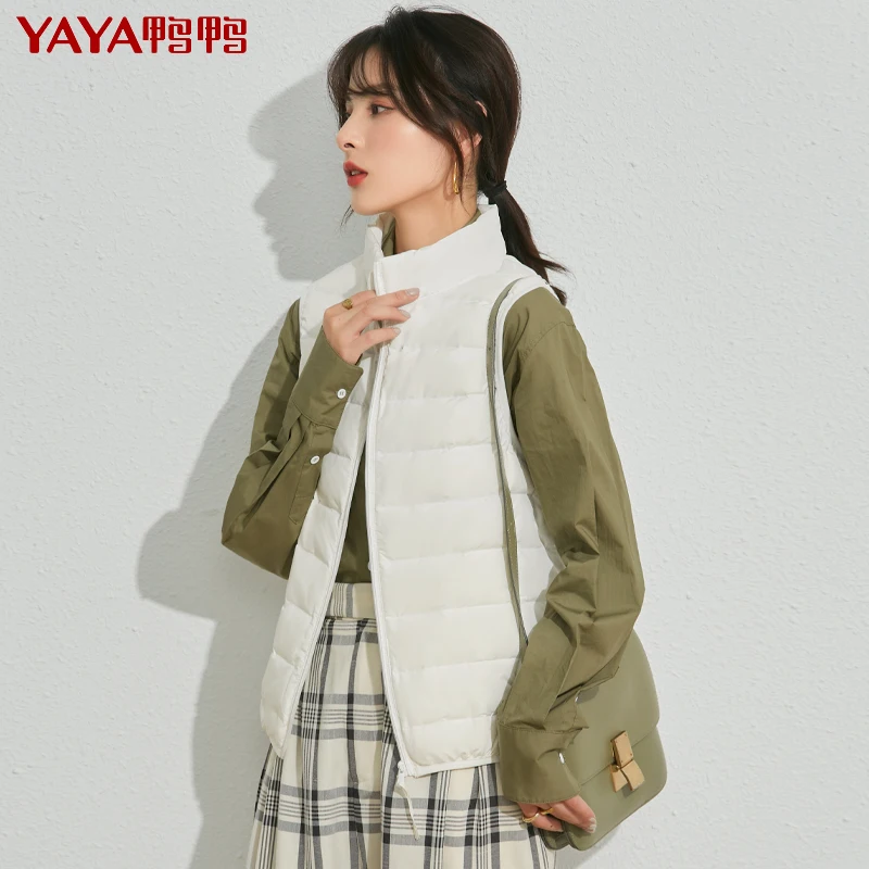 

Новинка 2021, весенне-осенний женский короткий легкий пуховик YAYA, однотонный теплый повседневный женский жакет без рукавов с воротником-стойкой