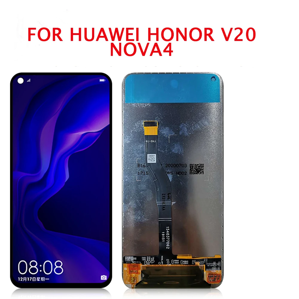 

ЖК-дисплей для Huawei Honor View 20/ Honor V20, сенсорный экран с дигитайзером в сборе, ЖК-дисплей, 10 точек касания, запасные части