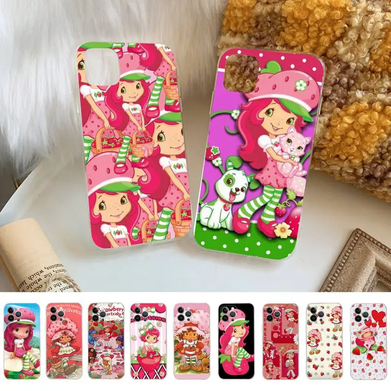 

Cute Strawberry Shortcake Phone Case For iPhone 14 11 12 13 Mini Pro XS Max Cover 6 7 8 Plus X XR SE 2020 Funda Shell