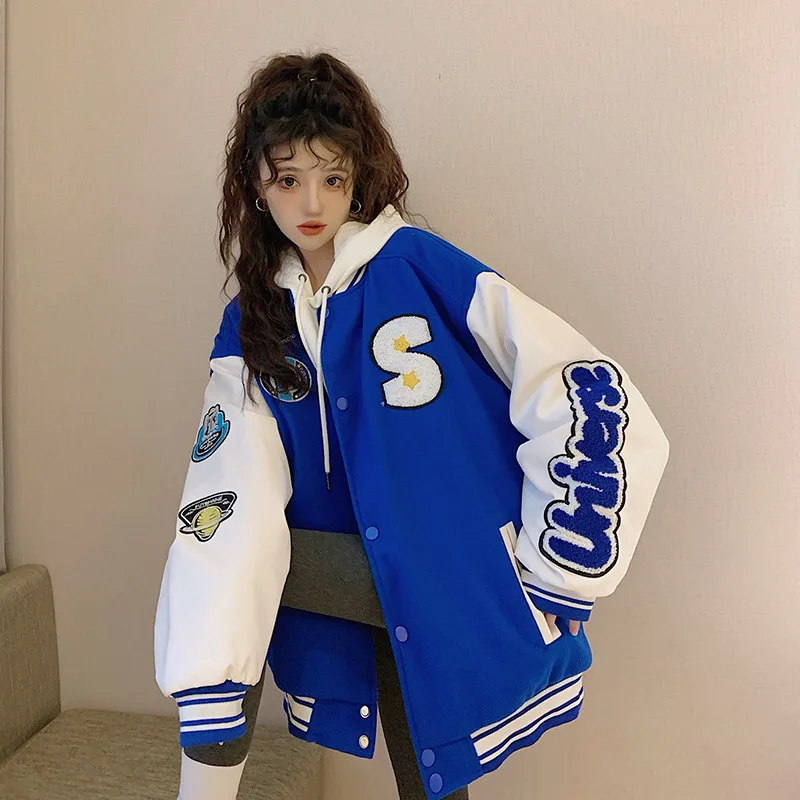 

Весенние модные бейсбольные куртки, женская уличная одежда, бейсбольная форма, пальто оверсайз