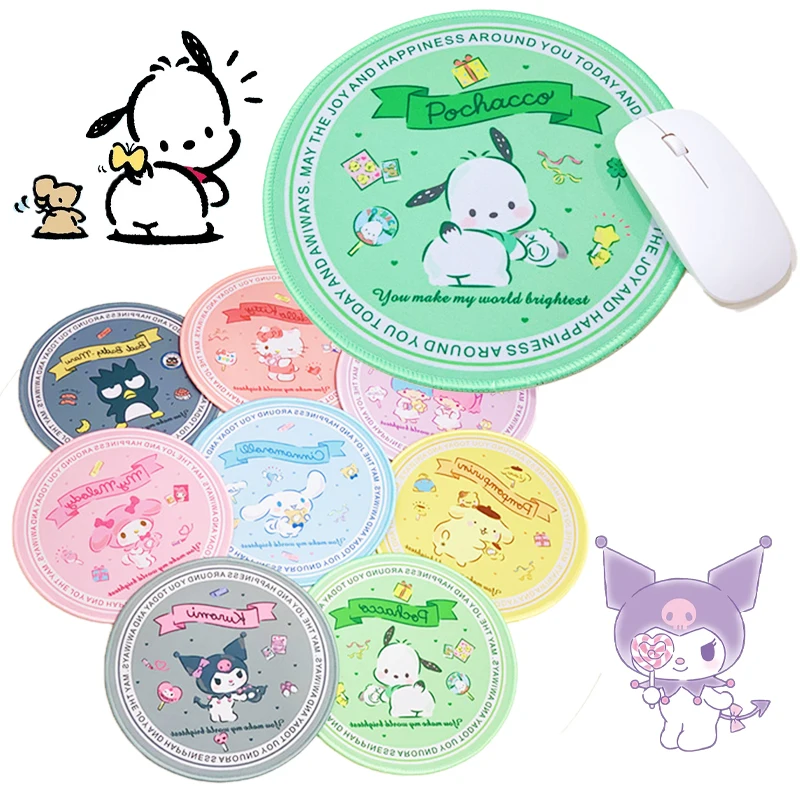

Kawaii Sanrioed Candy Series Round Mouse Pad Cartoon Cinnamoroll Mausepad Computer Mat Mouse Mat Office Accessories Girl Gift