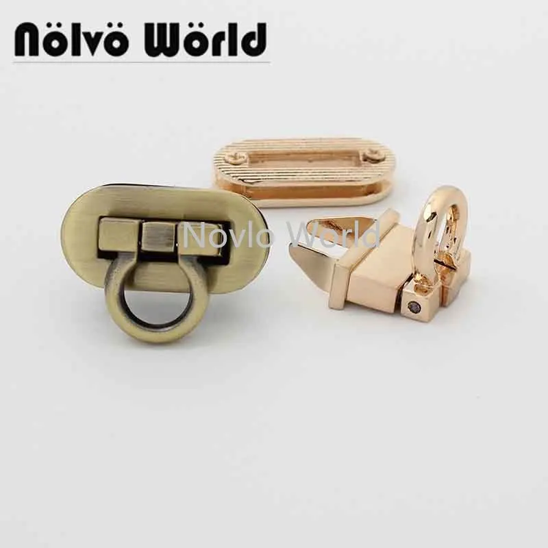 

2-10 pcs 3 colors 16*31mm chains purse hangbag metal locks purse fittingoval shape flip lock with screws