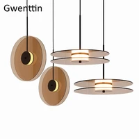 creative record glass pendant lights nordic modern led home decor for living room bedroom loft hanging lamp lighting fixtures
