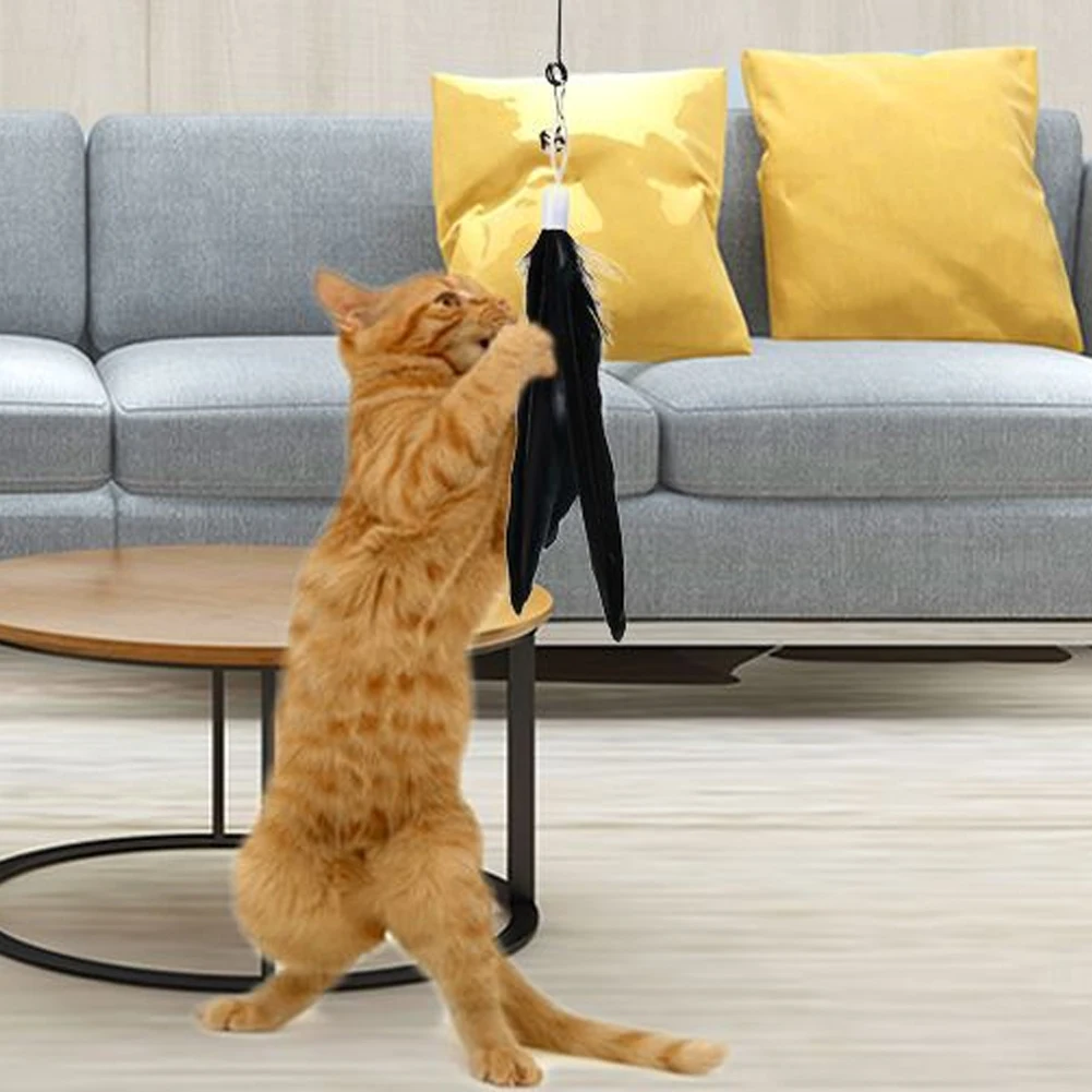 Многоцветная широкая большая палочка-дразнилка для кошек сменная подвеска с