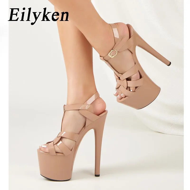 

Eilyken Sexy Nightclub High Heels Narrow Band Women Sandals Peep Toe Party Platform Pumps Stripper 2023 New Summer Fashion Shoes