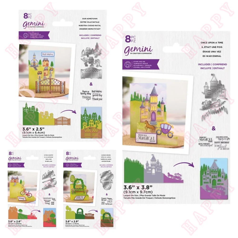 

2022 New Castle Garden Metal Cutting Dies And Clear Stamps Craft Making Greeting Card Scrapbooking Decoration Embossing Template