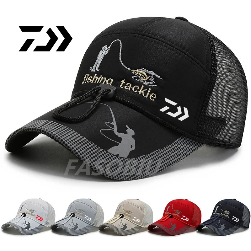 

Бейсболка с защитой от ультрафиолета, регулируемая рыболовная Кепка Daiwa, новая модная рыболовная Кепка с сетчатым козырьком, ветрозащитная