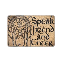 speak friend and enter doormat welcome door mat home mats rubber rug carpet gifts