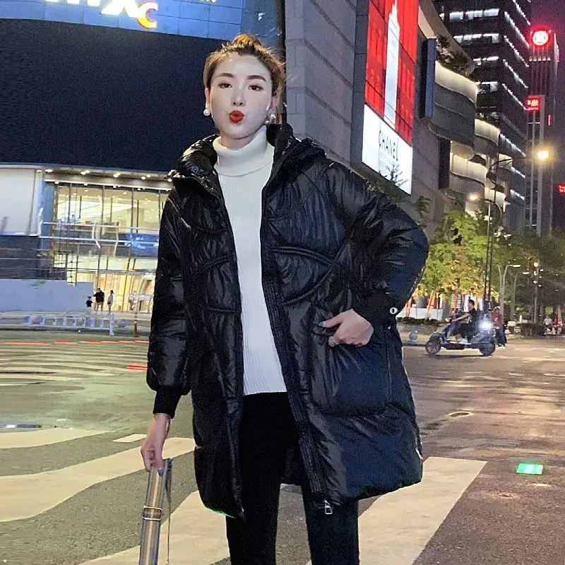 2023 New Winter Women Loose Parkas Casual Pockets Thick Warm Hooded Coat Female Outwear Long Cotton Padded Jacket Parkas C21