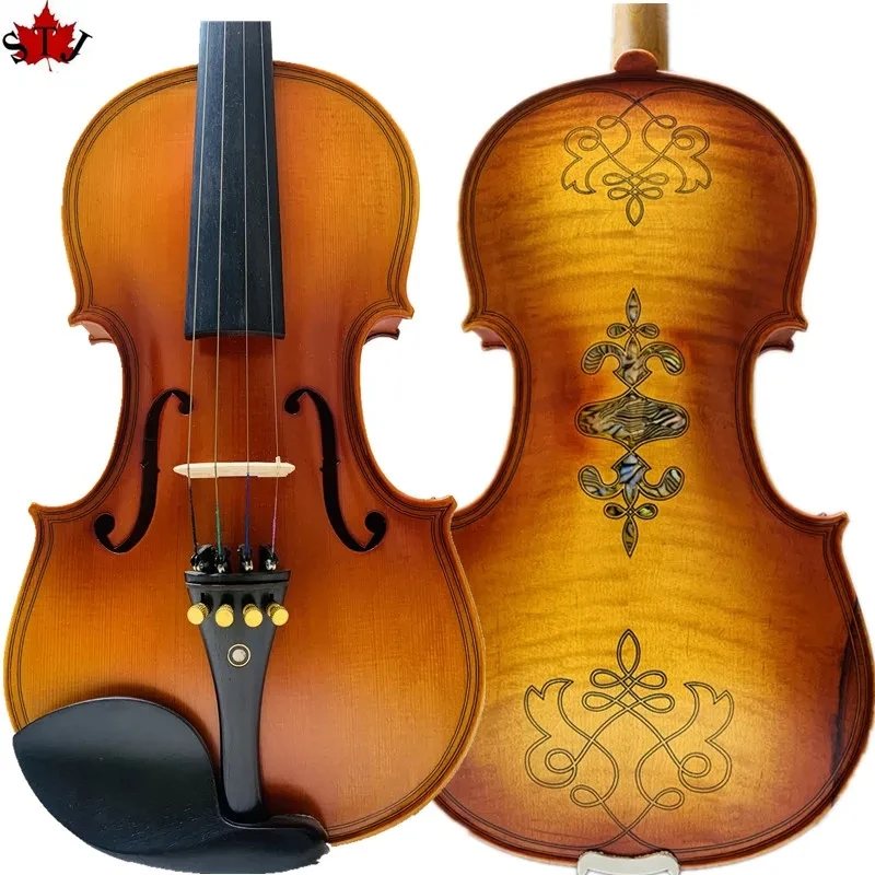 Фото Скрипка ручной работы Strad style Song Maestro 4/4, инкрустация красивой оболочкой и оттягиванием, большой и мощный звук #14178 №1