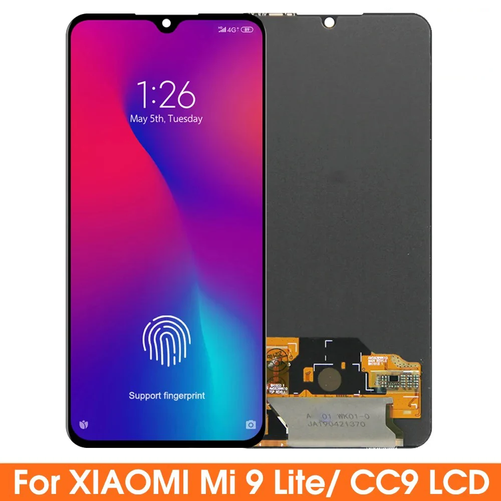 

6.39''Original AMOLED CC9 LCD with Frame, for Xiaomi Mi 9 Lite M1904F3BG Display Touch Screen Digitizer Assembly Replacement