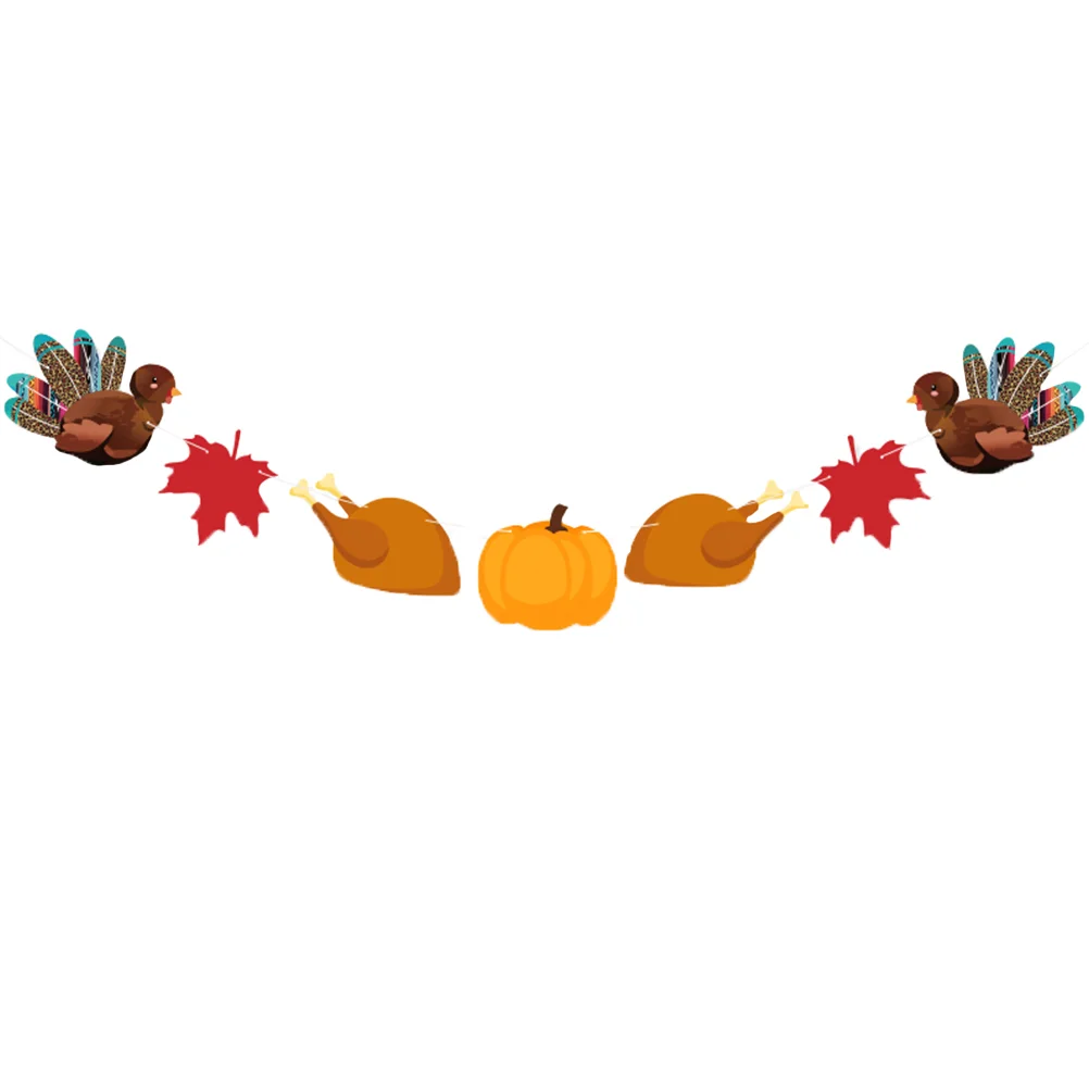 

1Pc Paper Thanksgiving Banner Chic Thanksgiving Party Decorative Garland Flag