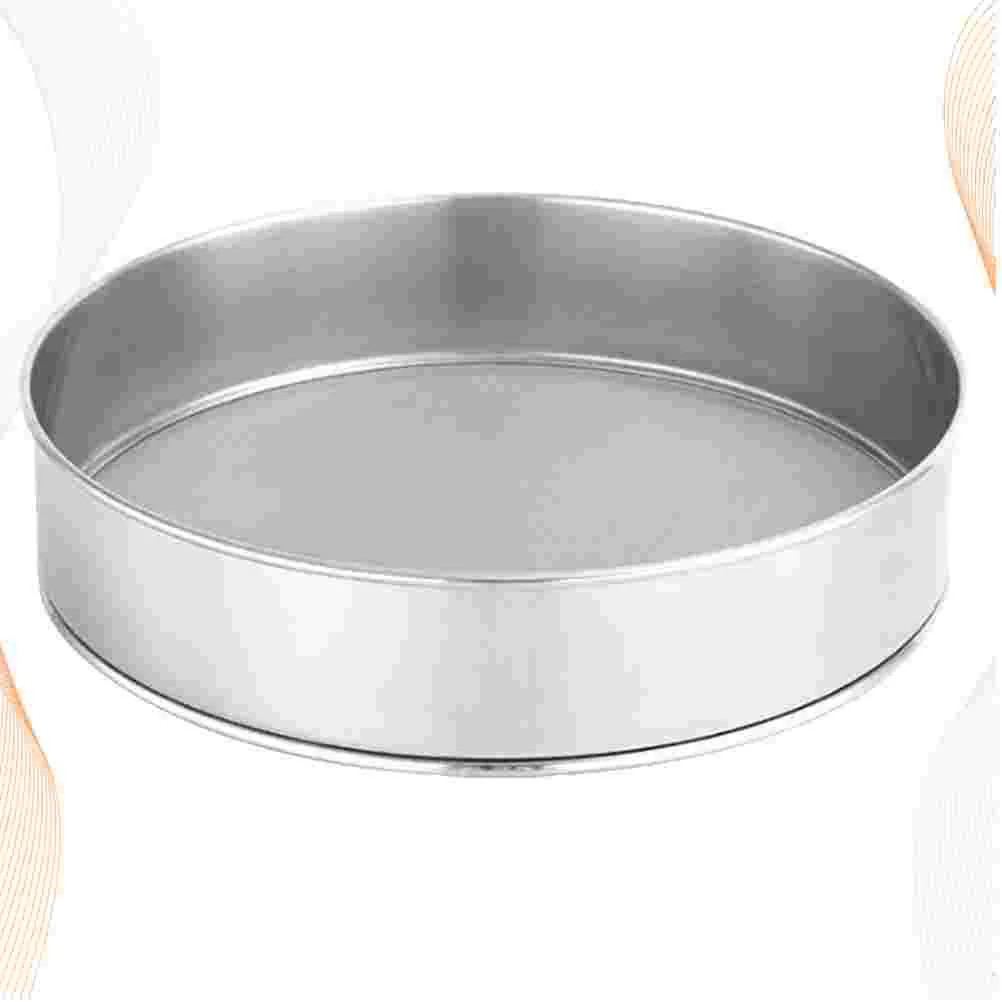 

Flour Sifter Mesh Sieve Strainer Fine Baking Stainless Steel Filter Round Shaker Sifting Kitchen Metal Sugar Large Cake