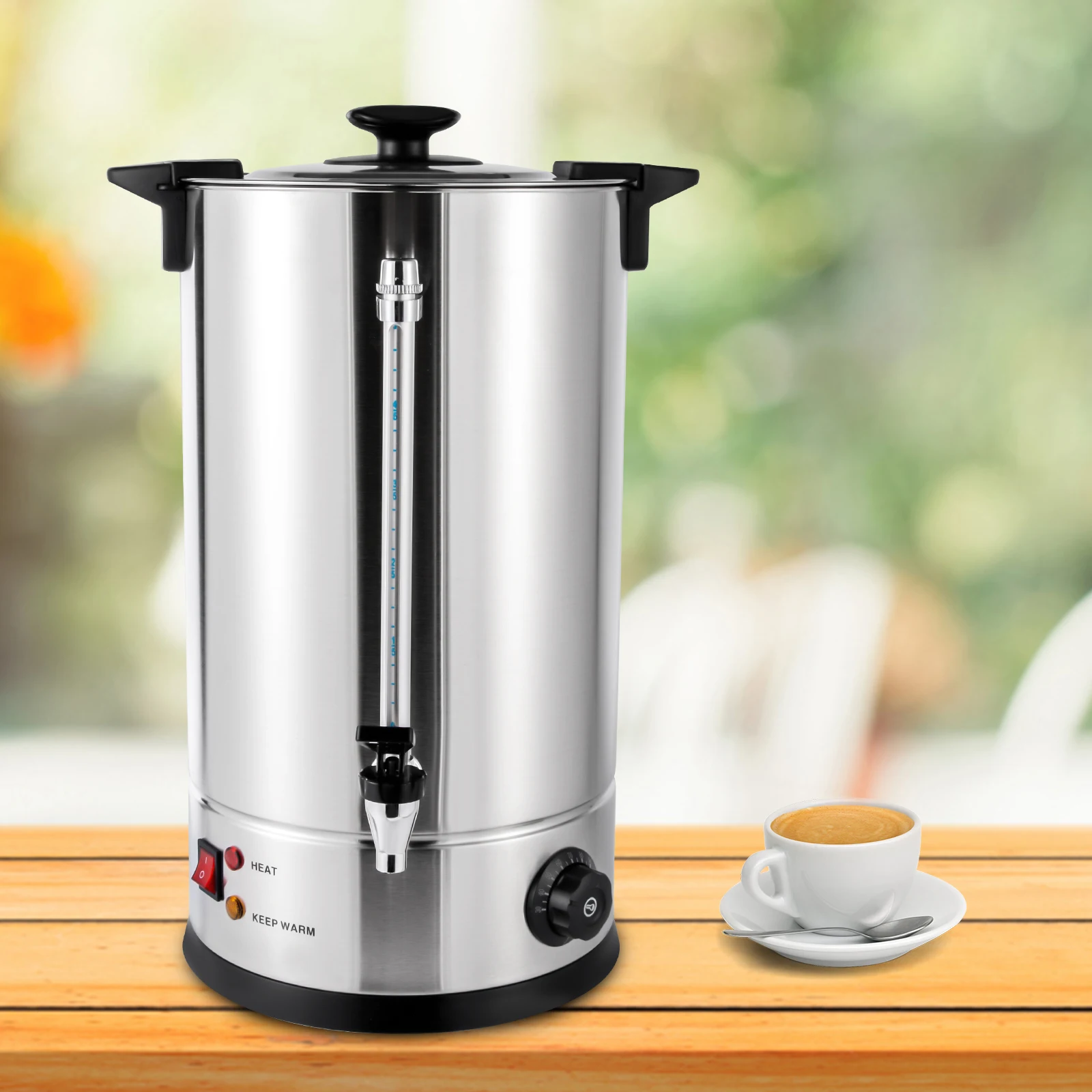 

Eatssode Catering Water Boiler 1.4KW Coffee Urn Electric Water Boiler Hot Coffee Milk Wine Stainless Steel Water Urn