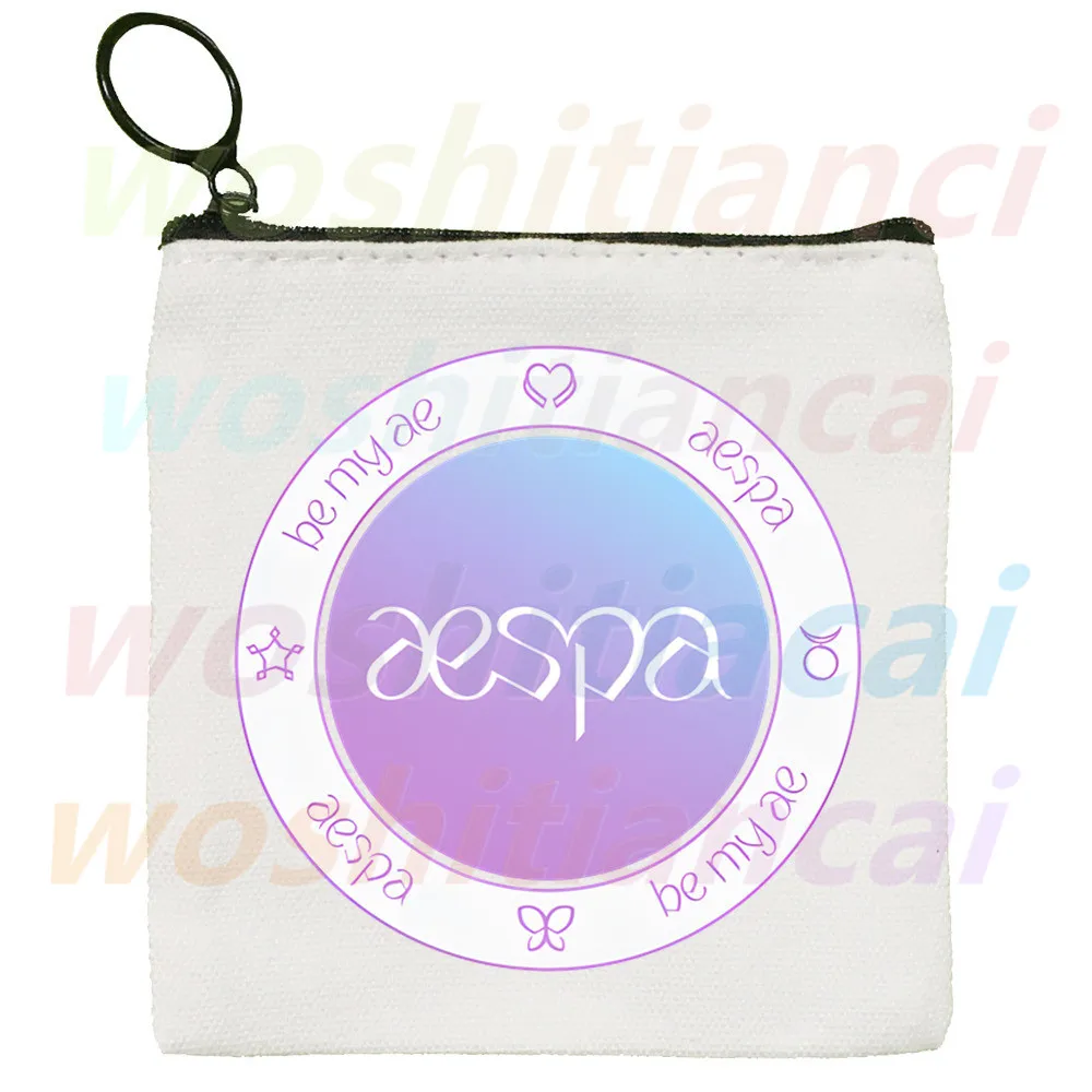 

Kpop Aespa Coin Purse Female Mini Canvas Cartoon Art Cute Key Case Coin Purse Student Wallet