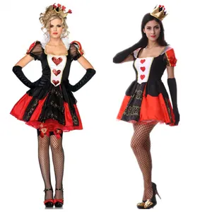 Imported 10 styles Red Heart Queen Costume Cosplay For Women Dress Up Halloween Costume For Adult Carnival Pa