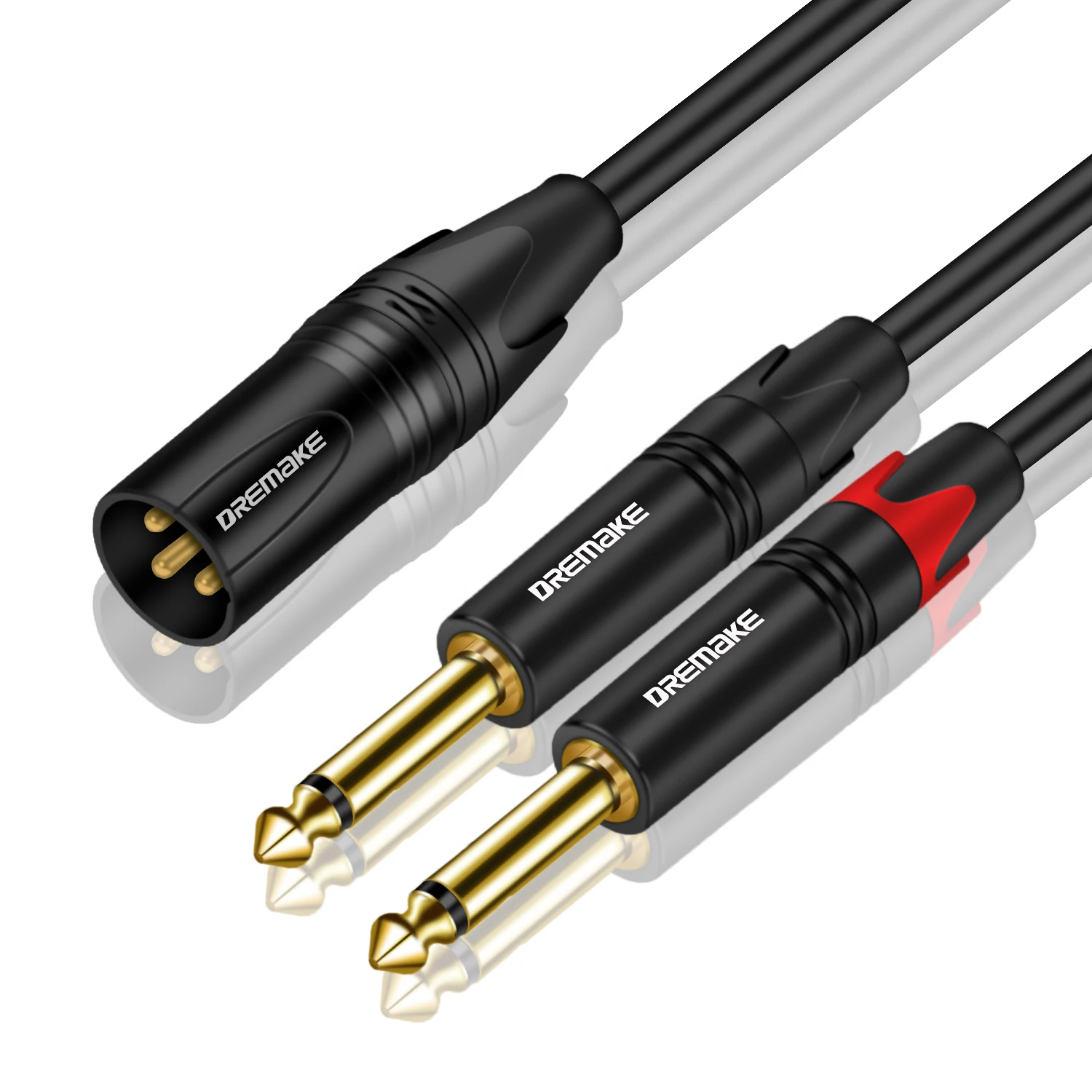 DREMAKE 3-Pin XLR Male к Dual 6 35 1/4 ''TS моно-штекер Mic патч-кабель двойному мм Y-разветвитель