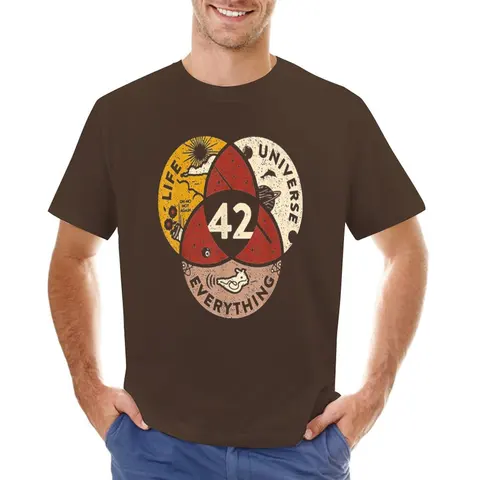 Футболка мужская с надписью «нести за жизнь: Вселенная и все», 42 дюйма - изображение