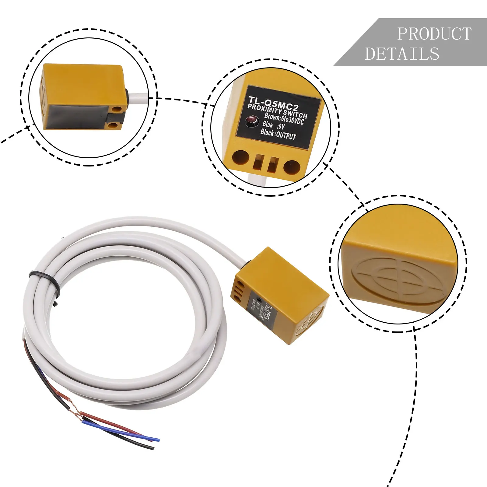 Индуктивный датчик приближения NPN нормально закрытый DC 12 ~ 24 1 шт.