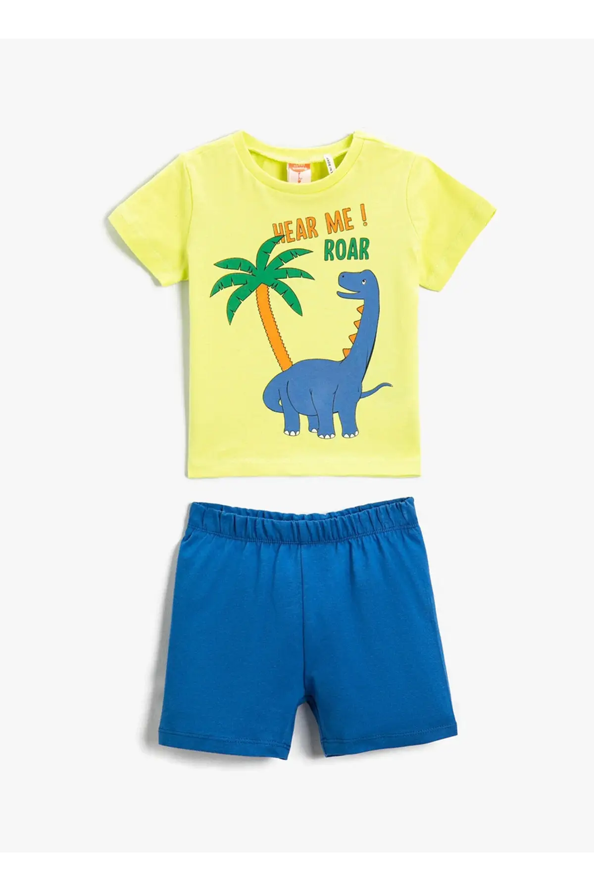 

2 smb10032tk Bike Collar Normalkalıp Printed Green Male Child Shorts Suit Baby Sets Clothing
