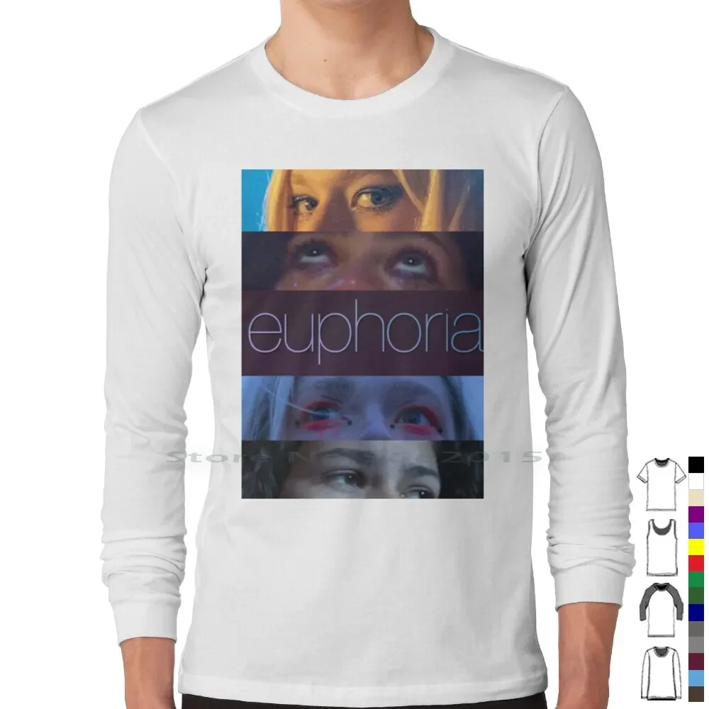 Фото Футболка Euphoria из 100% хлопка Euphoria Eyes Looking Directions Movie Tv Show Cinema Color Zendaya Rue Bennett Hunter Schafer №4
