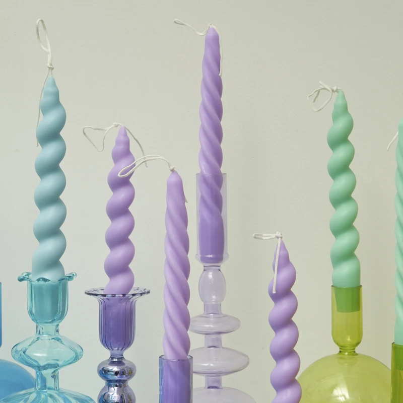 

2pc Spiral Candles Scented Candle Decorative Candles Taper Candles Home Decor Wedding Decoration Centerpieces Candlestick Gift