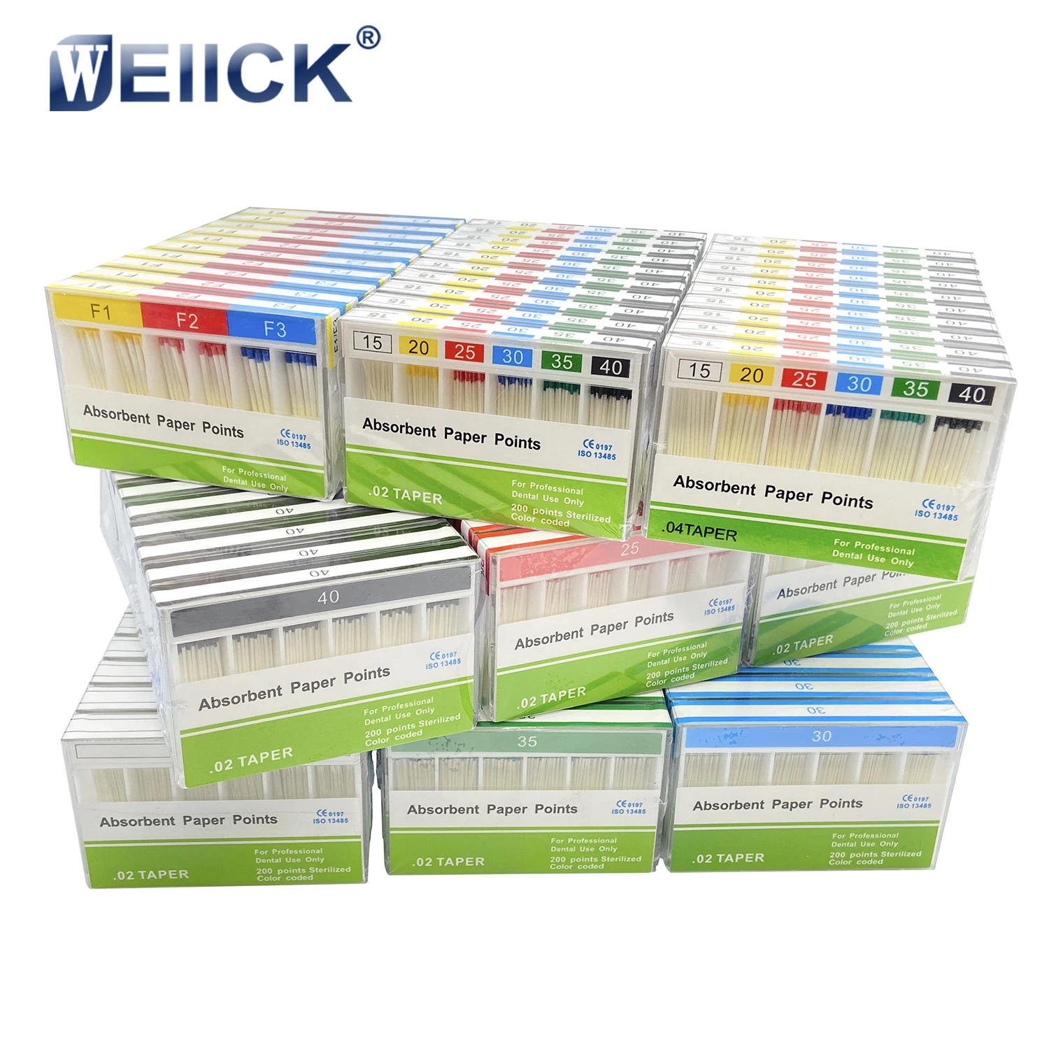 10 коробок стоматологические абсорбирующие бумажные точки смешанные размеры #15-40
