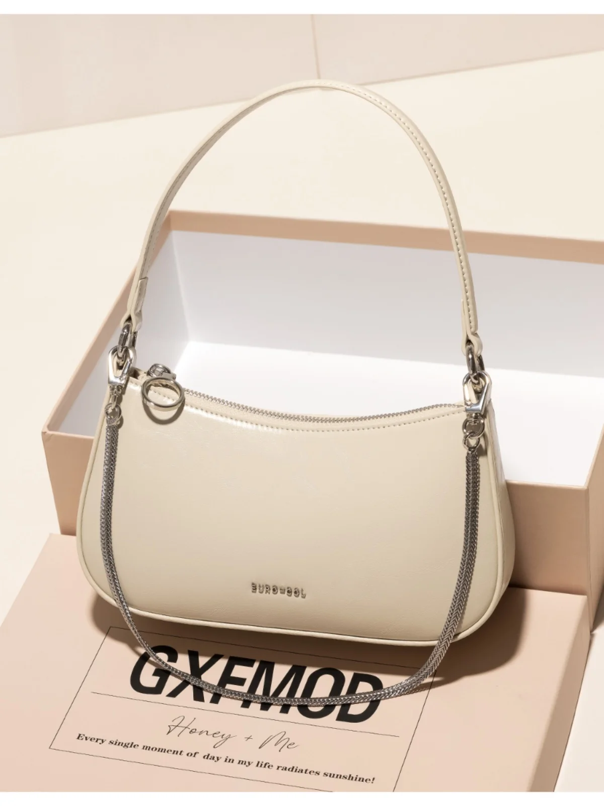 Модная женская сумка Gxfmod из воловьей кожи во французском стиле с цепочкой под